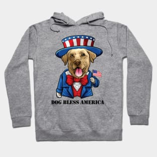 Yellow Labrador Retriever Dog Bless America Hoodie